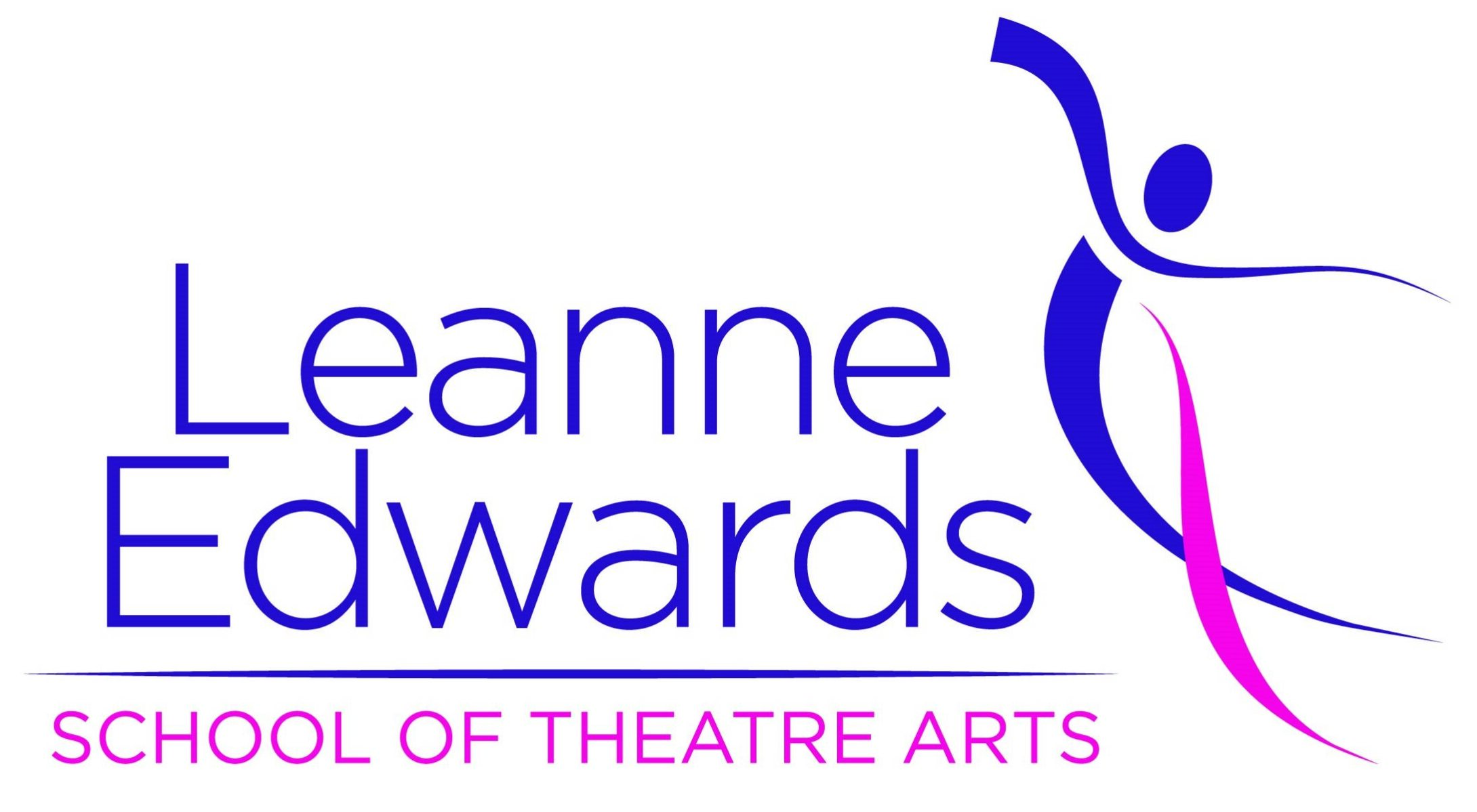 Leanne Edwards School of Theatre Arts logo, featuring a flowy abstract dance figure