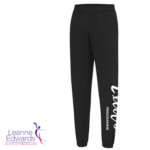 Black joggers that show the Excel logo on the left leg.