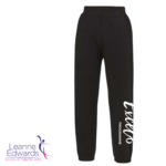 Black joggers that show the Excel logo on the left leg.