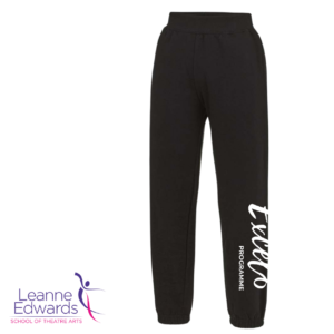 Black joggers that show the Excel logo on the left leg.